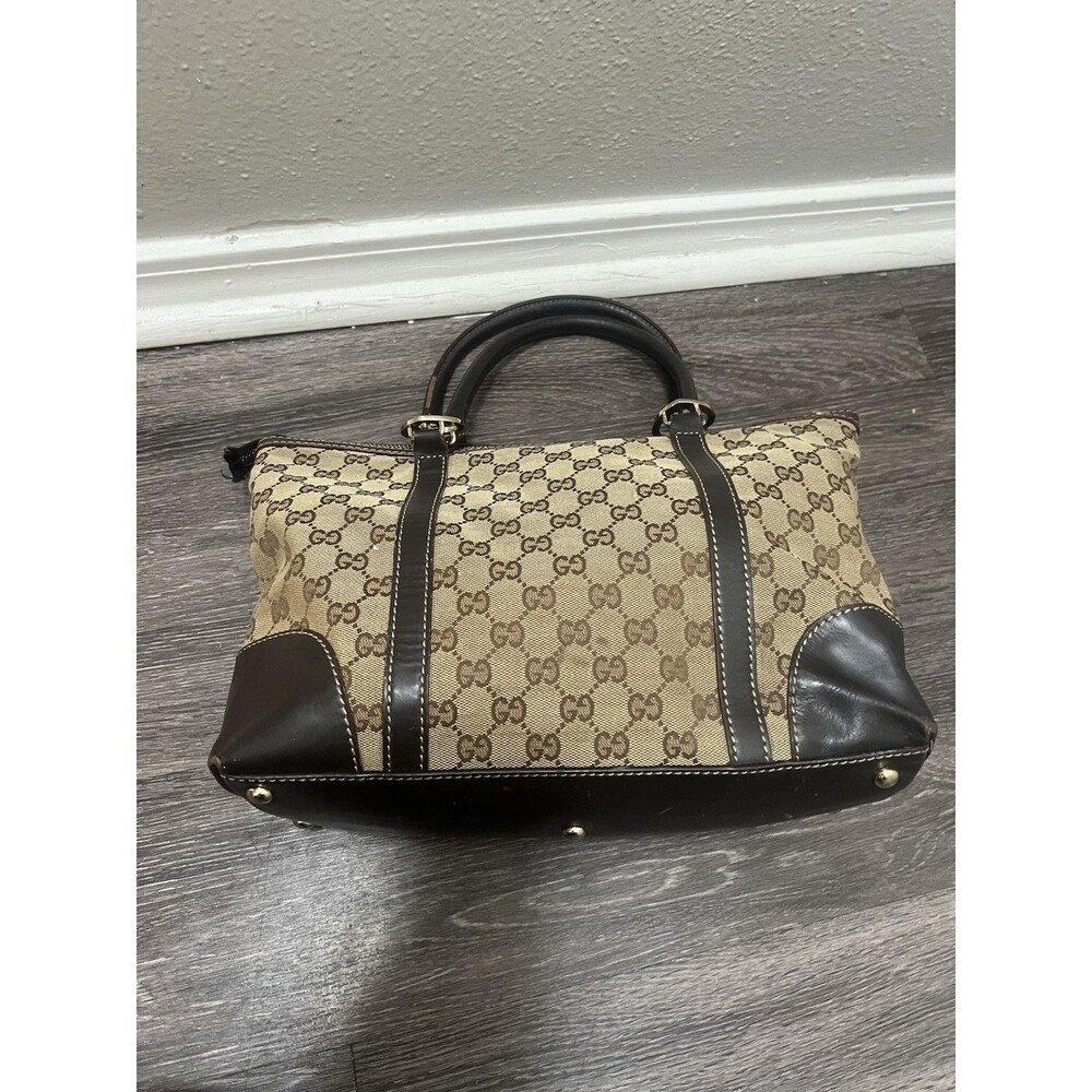 GUCCI Interlocking G Lovely Heart Canvas Tote Bag Beige - Picture 7 of 11